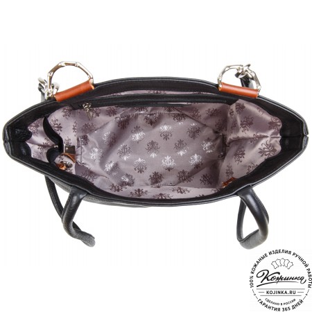 Женская кожаная сумка-трансформер "Валентино" (черная)